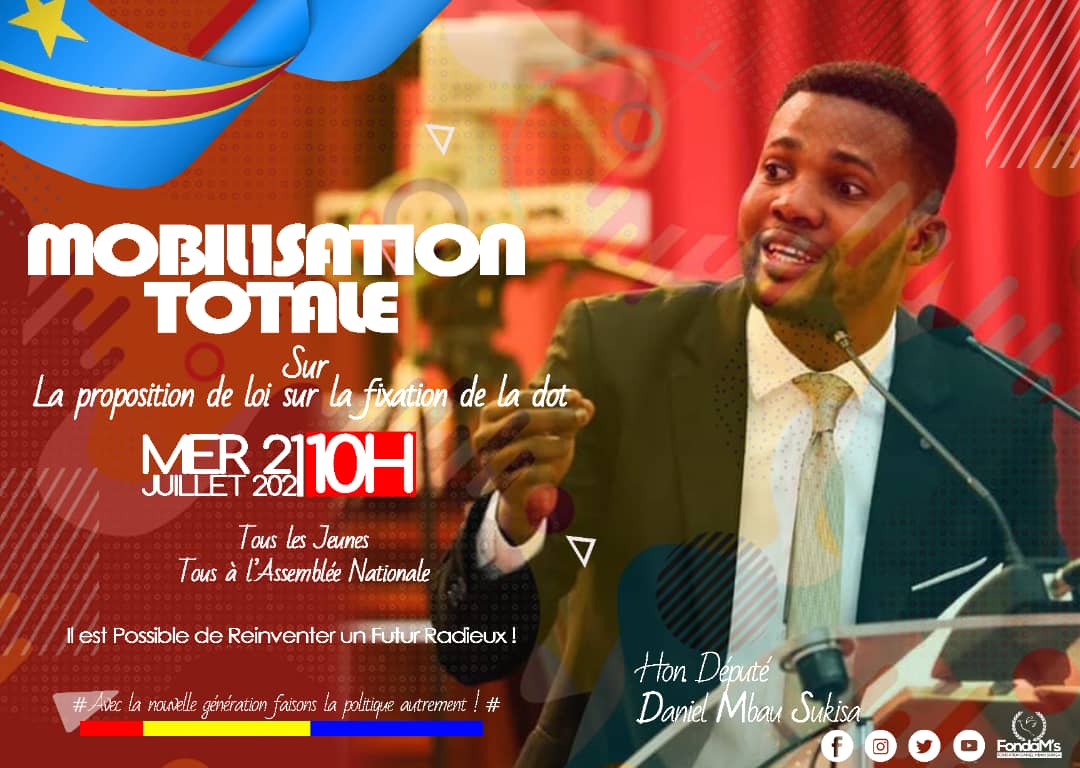 Proposition de loi sur la dot : Daniel Mbau  soumet son projet ce mercredi au parlement