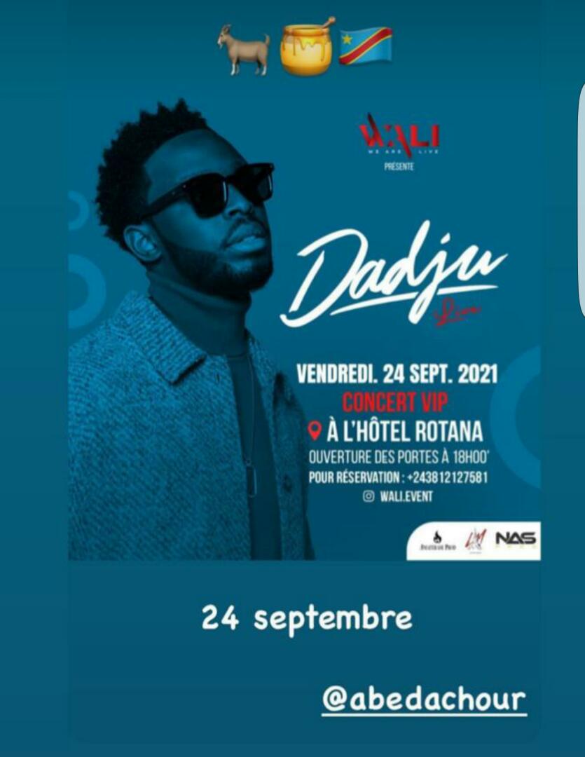 RDC : Dadju en show privé à Rotana Hotel de Kinshasa le 24 septembre prochain