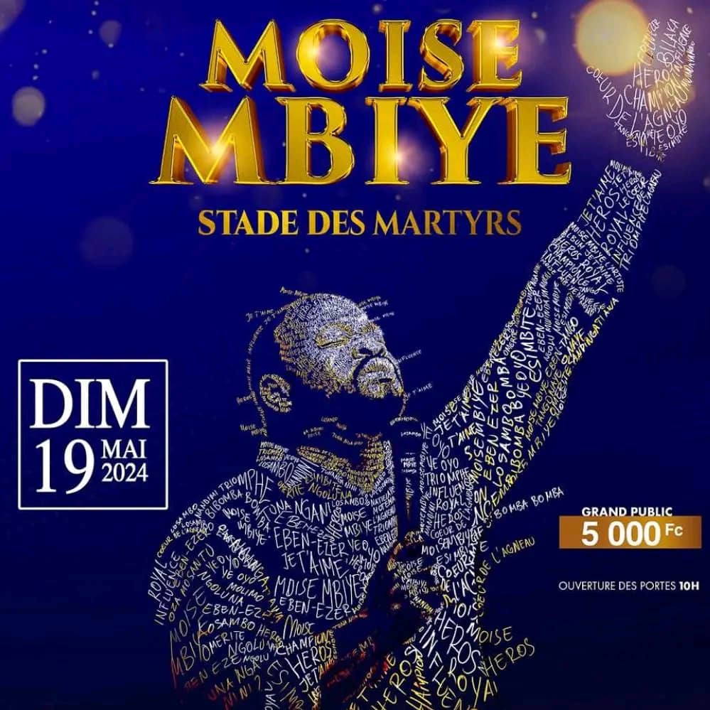 Culture : Le pasteur Moïse Mbiye en concert au stade des Martyrs le 19 mai 2024 à Kinshasa