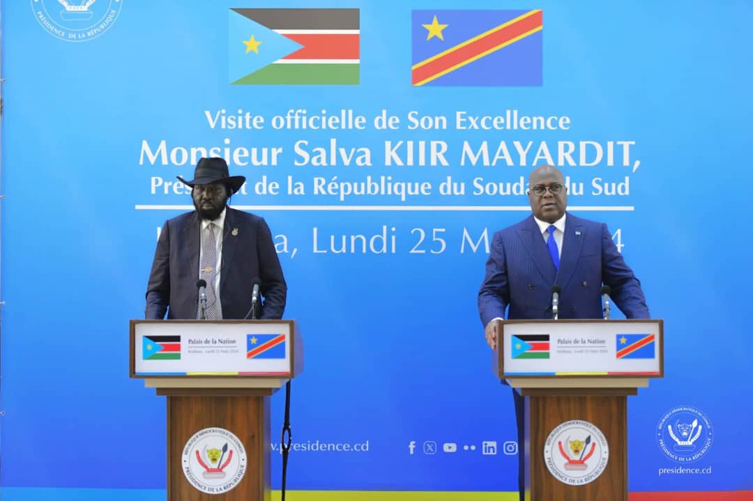 RDC-Soudan du sud : Le Président Félix Tshisekedi reçoit son homologue Salva Kiir