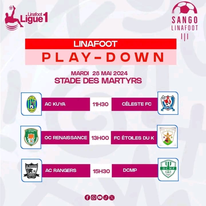 Linafoot/ Play-down : Découvrez les rencontres de la 4e journée du groupe B prévues ce mardi